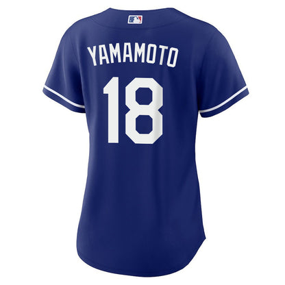 Yoshinobu Yamamoto 18 Los Angeles Dodgers Alternate Women Jersey - Royal