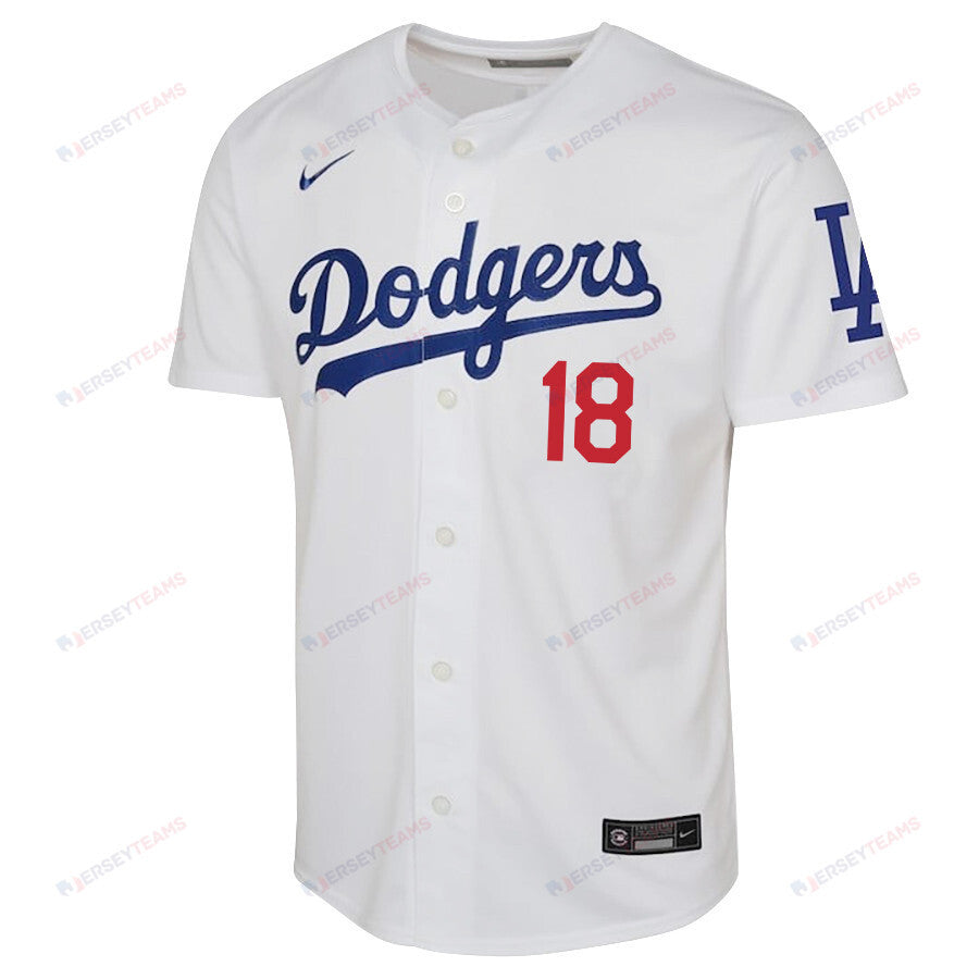 Yoshinobu Yamamoto 18 Los Angeles Dodgers YOUTH Home Jersey - White