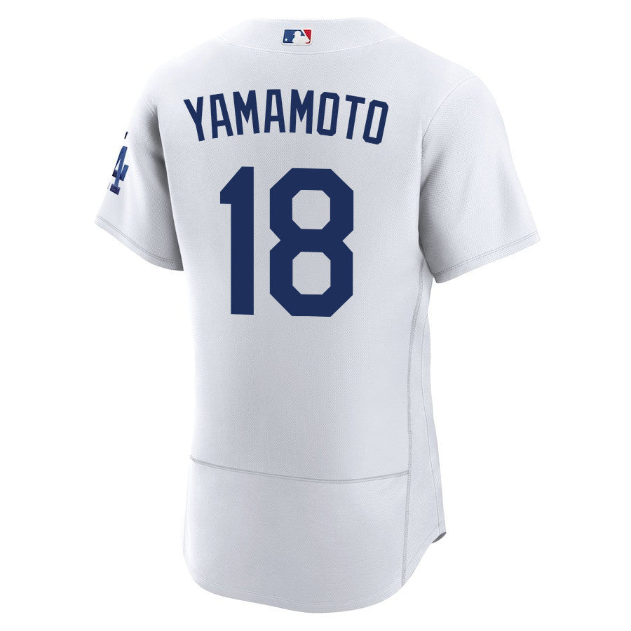Yoshinobu Yamamoto 18 Los Angeles Dodgers Home ELITE Men Jersey - White