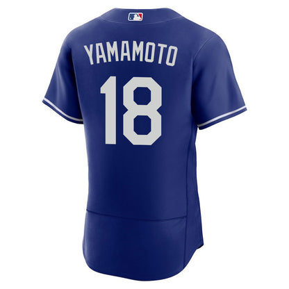 Yoshinobu Yamamoto 18 Los Angeles Dodgers Alternate ELITE Men Jersey - Royal