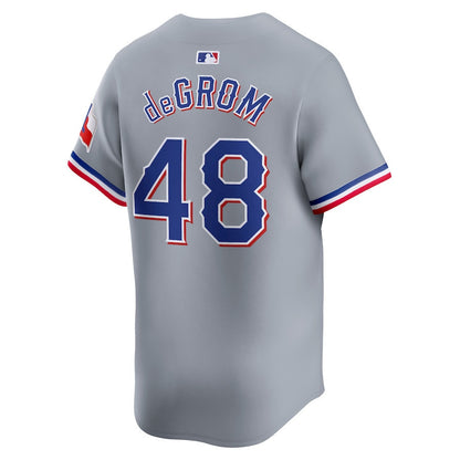 Jacob deGrom 48 Texas Rangers Away Limited Player Men Jersey - Gray