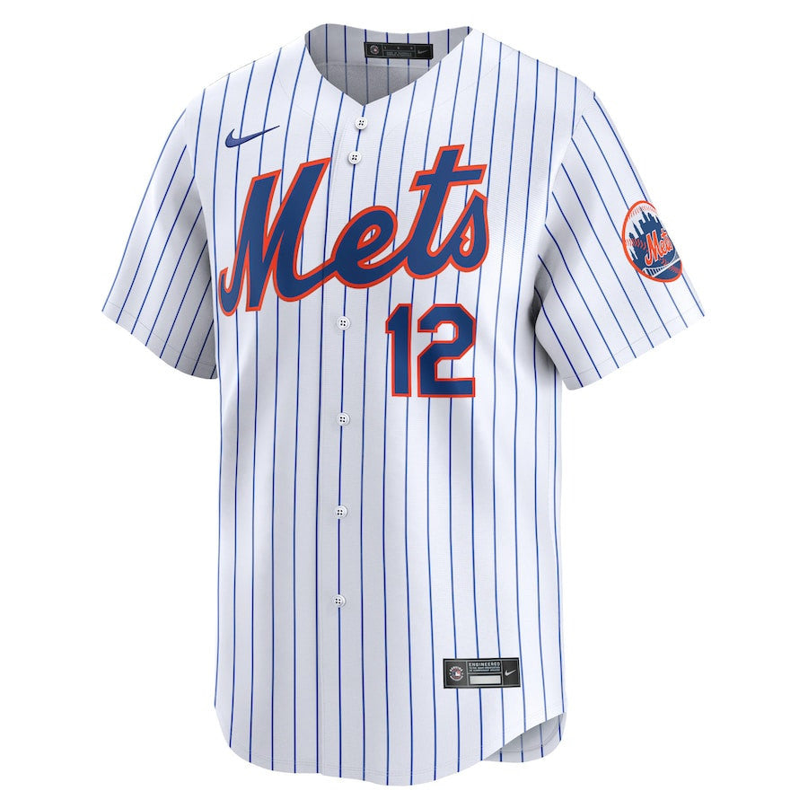 Francisco Lindor 12 New York Mets Home Limited Player Men Jersey - White