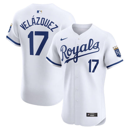 Nelson Velazquez 17 Kansas City Royals Home Elite Player Men Jersey - White