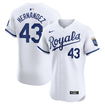 Carlos Hernández 43 Kansas City Royals Home Elite Player Men Jersey - White