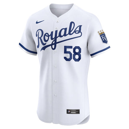 John McMillon 58 Kansas City Royals Home Elite Player Men Jersey - White