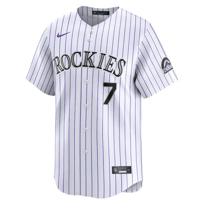 Brendan Rodgers 7 Colorado Rockies Home Limited Player Men Jersey - White