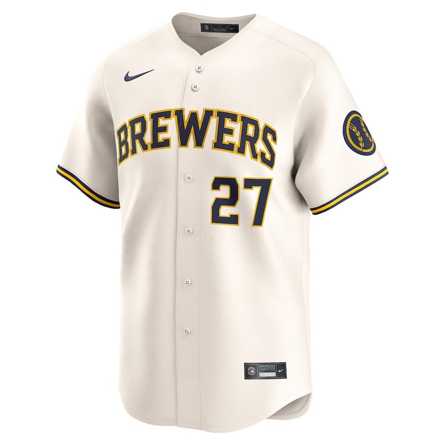 Willy Adames 27 Milwaukee Brewers Home Limited Player Men Jersey - Cream