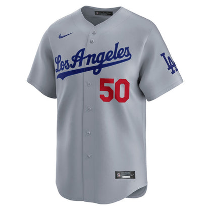 Mookie Betts 50 Los Angeles Dodgers Away Limited Player Men Jersey - Gray