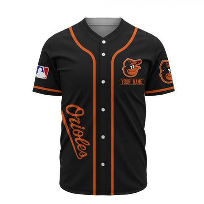 Baltimore Orioles Custom Name Baseball Jersey - Black