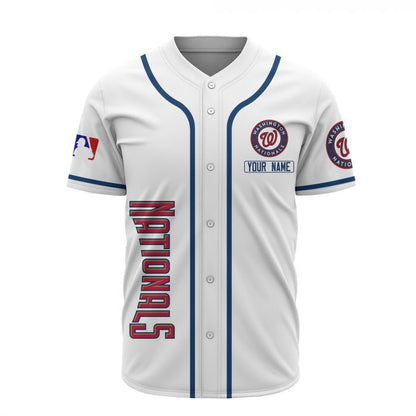Washington Nationals Custom Name Baseball Jersey - White