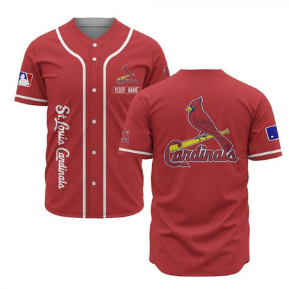 St. Louis Cardinals Custom Name Baseball Jersey - Red