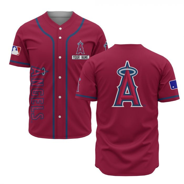 Los Angeles Angels Custom Name Baseball Jersey - Red