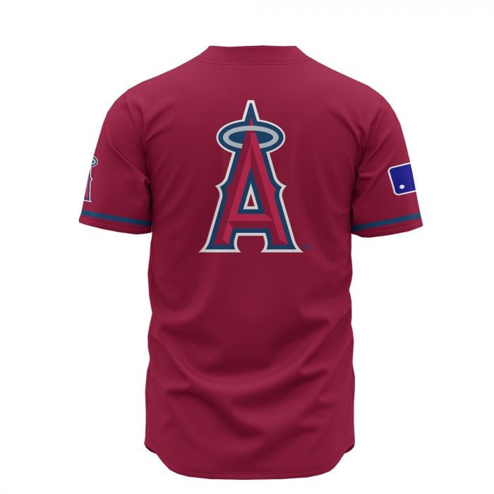 Los Angeles Angels Custom Name Baseball Jersey - Red