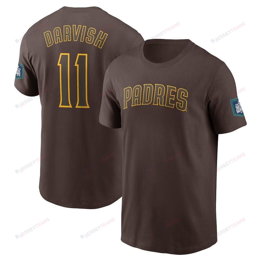 Yu Darvish San Diego Padres 2024 MLB World Tour Seoul Series Name & Number T-Shirt - Brown
