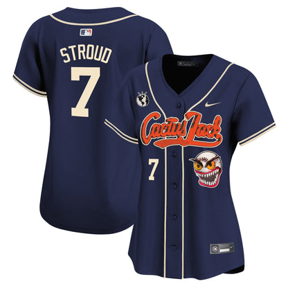 CJ Stroud 7 Houston Astros Cactus Jack Patch Women Jersey - Navy