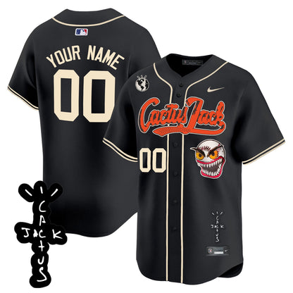 Houston Astros Cactus Jack Patch V2 Custom Men Jersey - Black