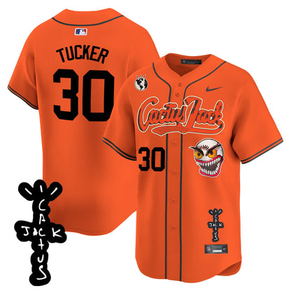 Kyle Tucker 30 Houston Astros Cactus Jack Patch V2 Men Jersey - Orange