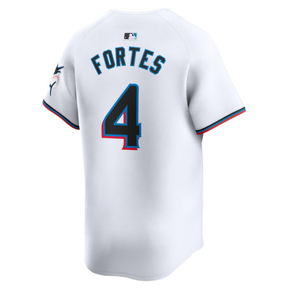 Nick Fortes 4 Miami Marlins Home Limited Player Men Jersey - White