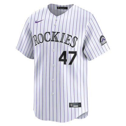 Cal Quantrill 47 Colorado Rockies Home Limited Player Men Jersey - White