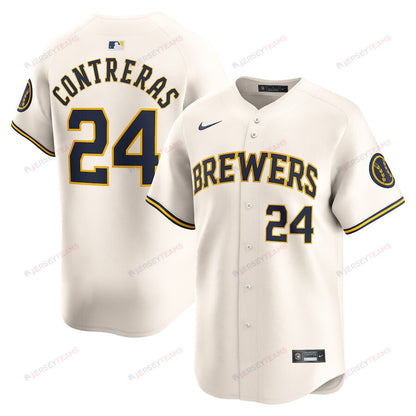 William Contreras 24 Milwaukee Brewers Home Limited Player Men Jersey - Cream