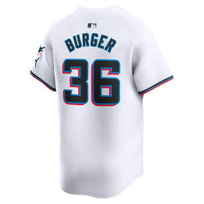 Jake Burger 36 Miami Marlins Home Limited Player Men Jersey - White