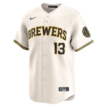 Eric Haase 13 Milwaukee Brewers Home Limited Player Men Jersey - Cream
