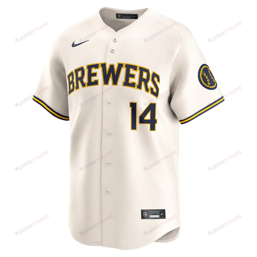 Andruw Monasterio 14 Milwaukee Brewers Home Limited Player Men Jersey - Cream