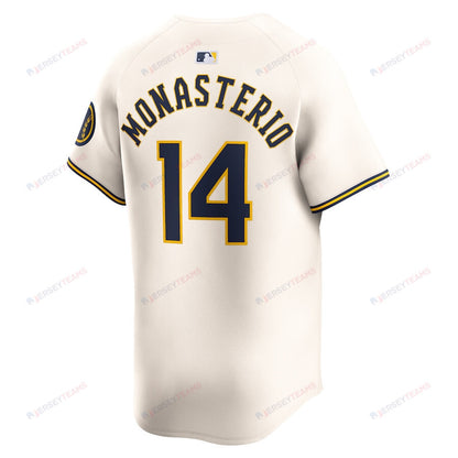 Andruw Monasterio 14 Milwaukee Brewers Home Limited Player Men Jersey - Cream