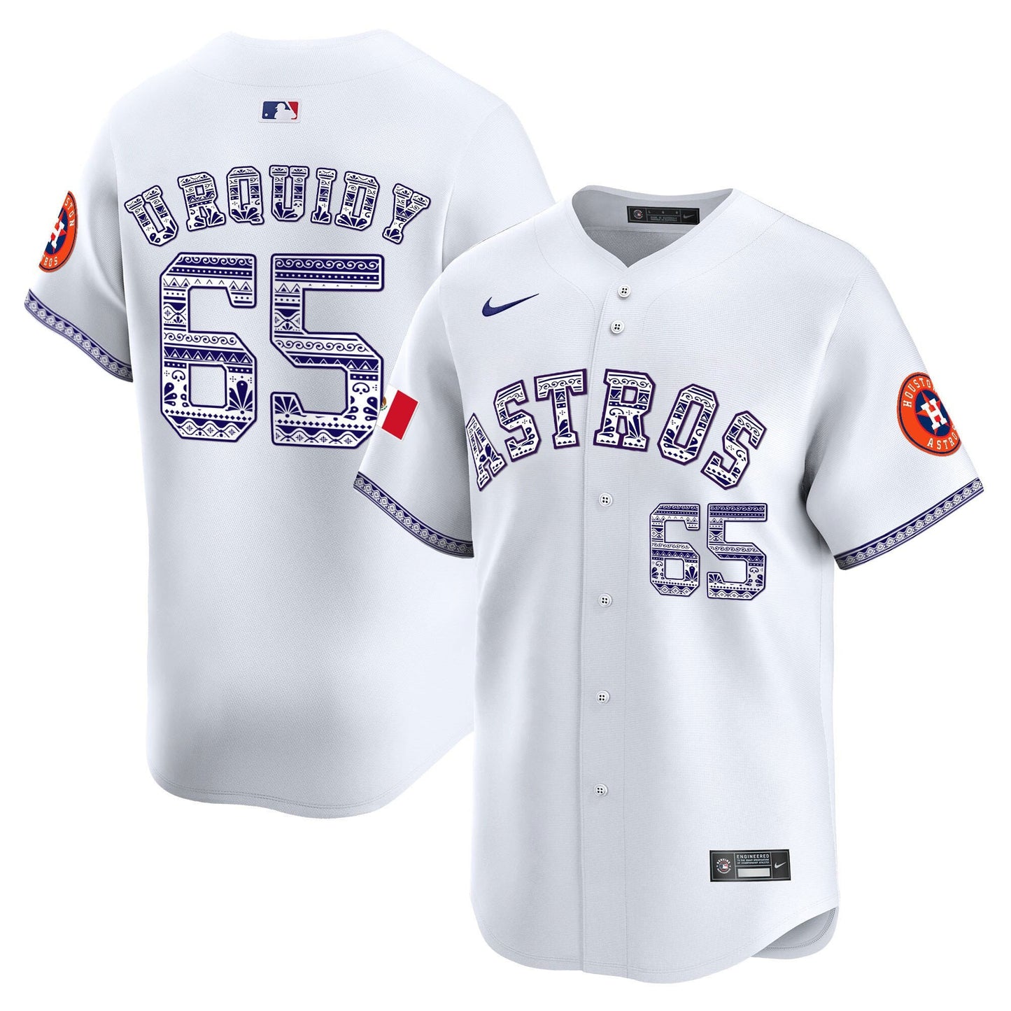 Jose Urquidy 65 Houston Astros Mexico Men Jersey - White