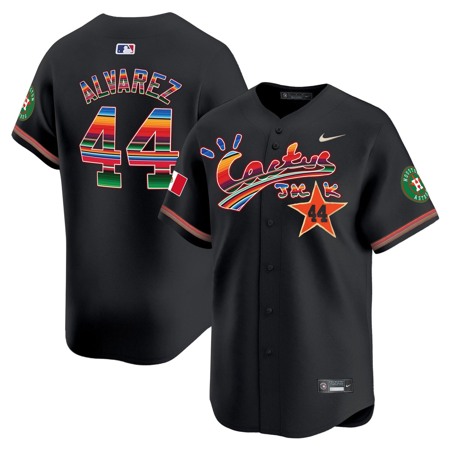 Yordan Álvarez 44 Houston Astros Mexico Cactus Jack Men Jersey - Black