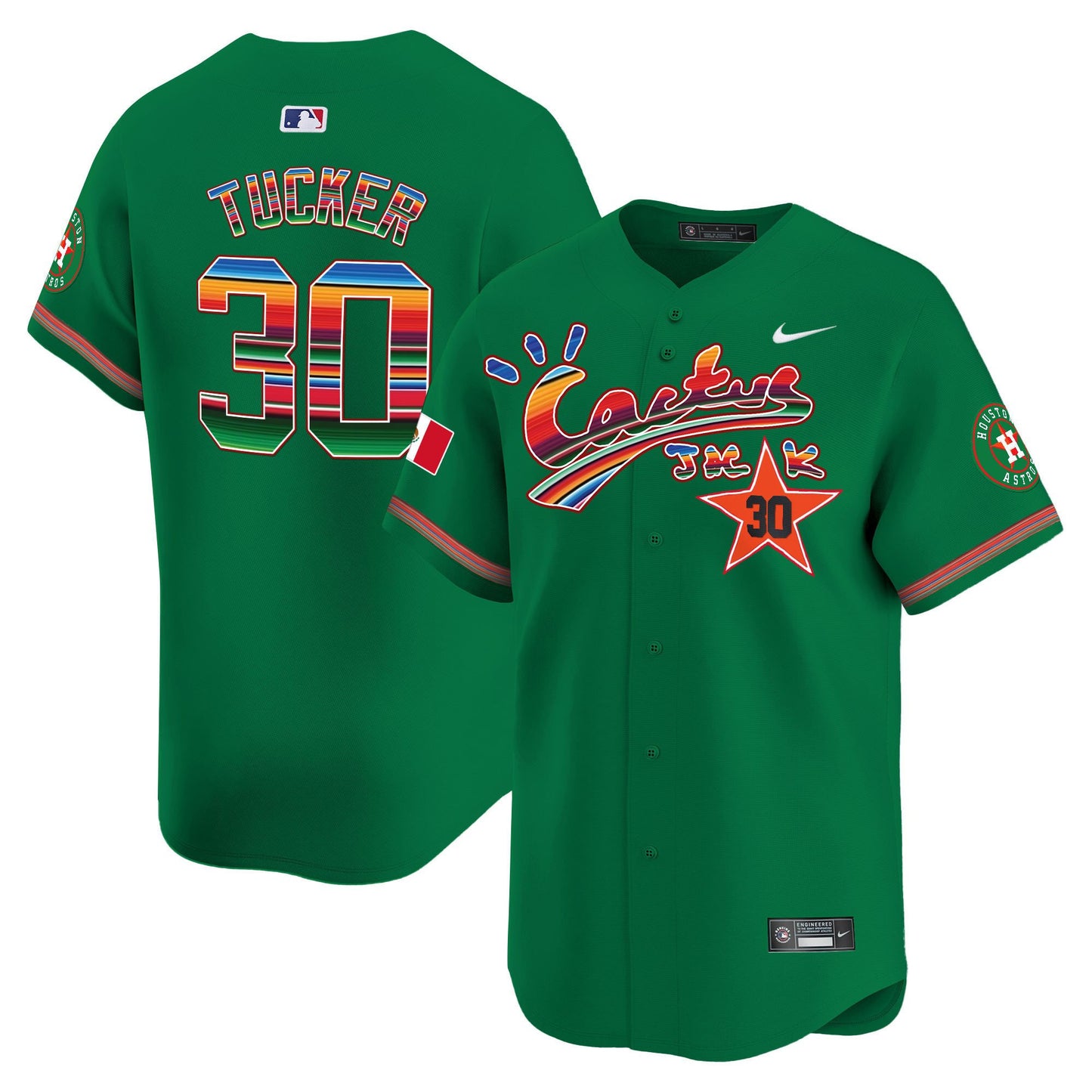 Kyle Tucker 30 Houston Astros Mexico Cactus Jack Men Jersey - Green