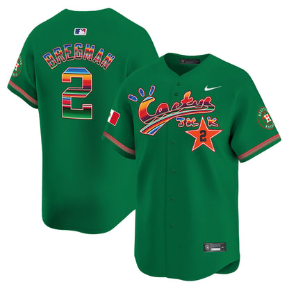 Alex Bregman 2 Houston Astros Mexico Cactus Jack Men Jersey - Green