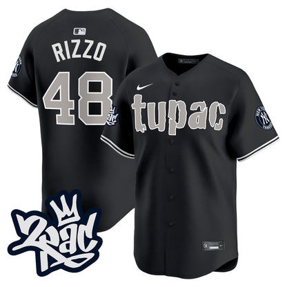 Anthony Rizzo 48 New York Yankees Tupac Shakur Men Jersey - Black