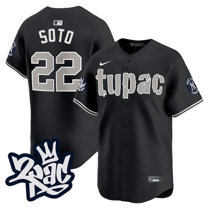 Juan Soto 22 New York Yankees Tupac Shakur Men Jersey - Black