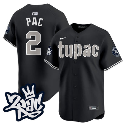 Tupac Shakur 2 New York Yankees Tupac Shakur Men Jersey - Black