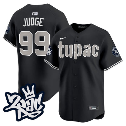 Aaron Judge 99 New York Yankees Tupac Shakur Men Jersey - Black