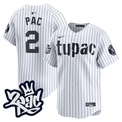 Tupac Shakur 2 New York Yankees Tupac Shakur Men Jersey - White