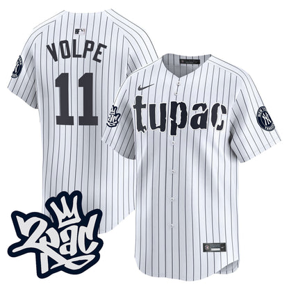 Anthony Volpe 11 New York Yankees Tupac Shakur Men Jersey - White