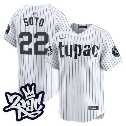Juan Soto 22 New York Yankees Tupac Shakur Men Jersey - White