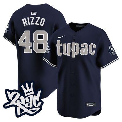 Anthony Rizzo 48 New York Yankees Tupac Shakur Men Jersey - Navy