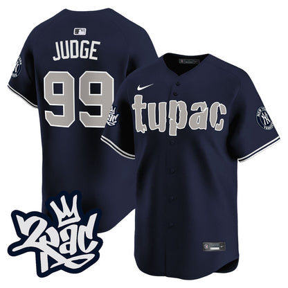 Aaron Judge 99 New York Yankees Tupac Shakur Men Jersey - Navy