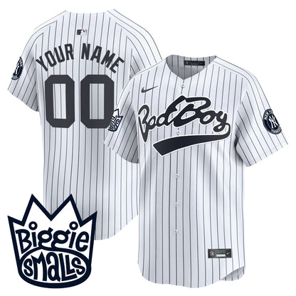 New York Yankees Biggie Smalls Custom Men Jersey - White