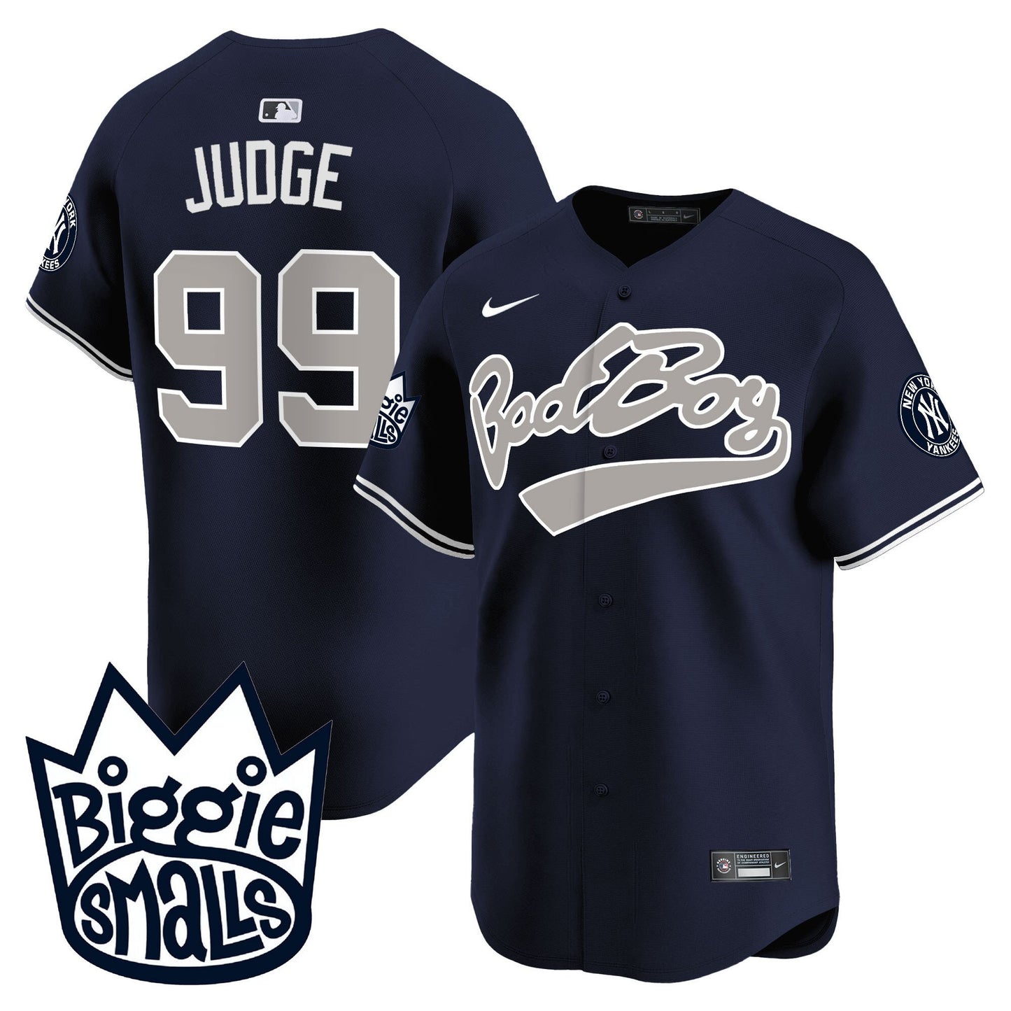 Aaron Judge 99 New York Yankees Biggie Smalls Men Jersey - Navy