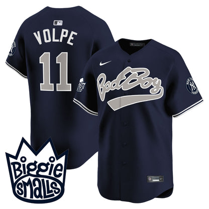 Anthony Volpe 11 New York Yankees Biggie Smalls Men Jersey - Navy