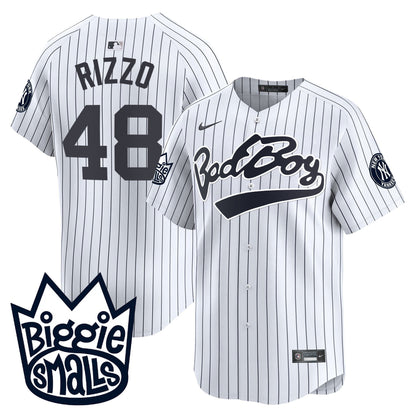Anthony Rizzo 48 New York Yankees Biggie Smalls Men Jersey - White