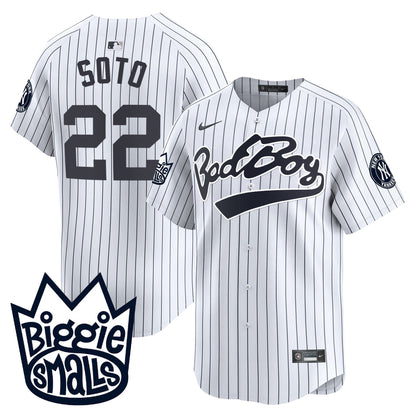 Juan Soto 22 New York Yankees Biggie Smalls Men Jersey - White