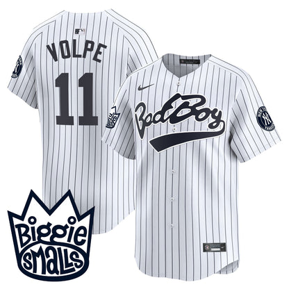 Anthony Volpe 11 New York Yankees Biggie Smalls Men Jersey - White