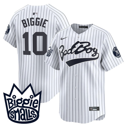 Biggie 10 New York Yankees Biggie Smalls Men Jersey - White
