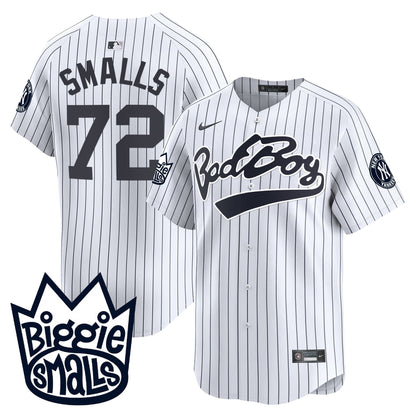 Smalls 72 New York Yankees Biggie Smalls Men Jersey - White