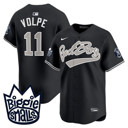 Anthony Volpe 11 New York Yankees Biggie Smalls Men Jersey - Black